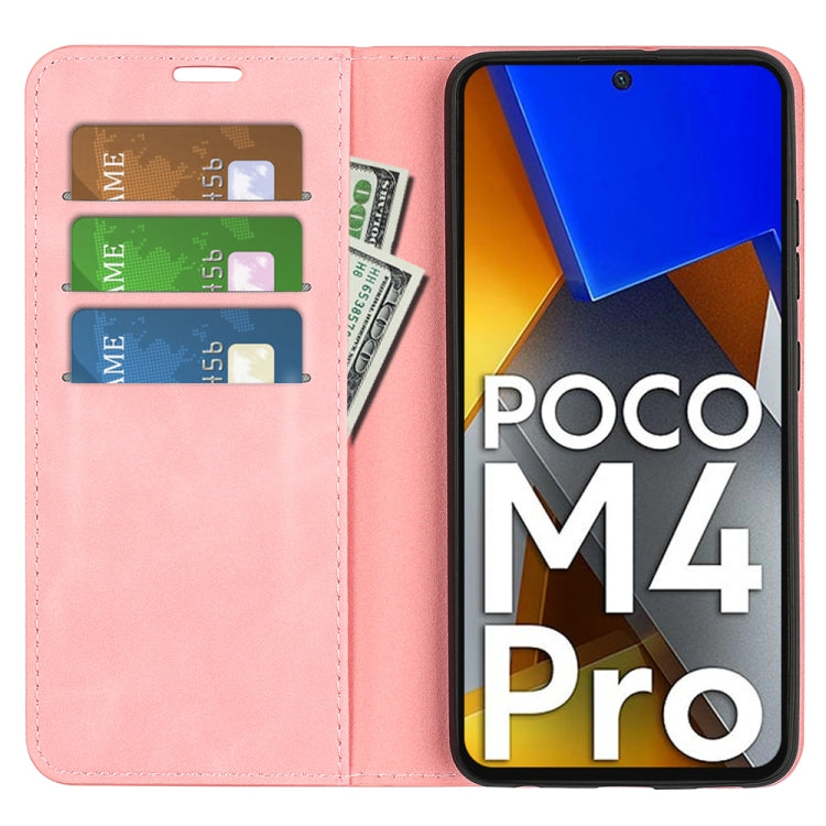 For Xiaomi Poco M4 Pro 4G Retro-skin Magnetic Suction Leather Phone Case