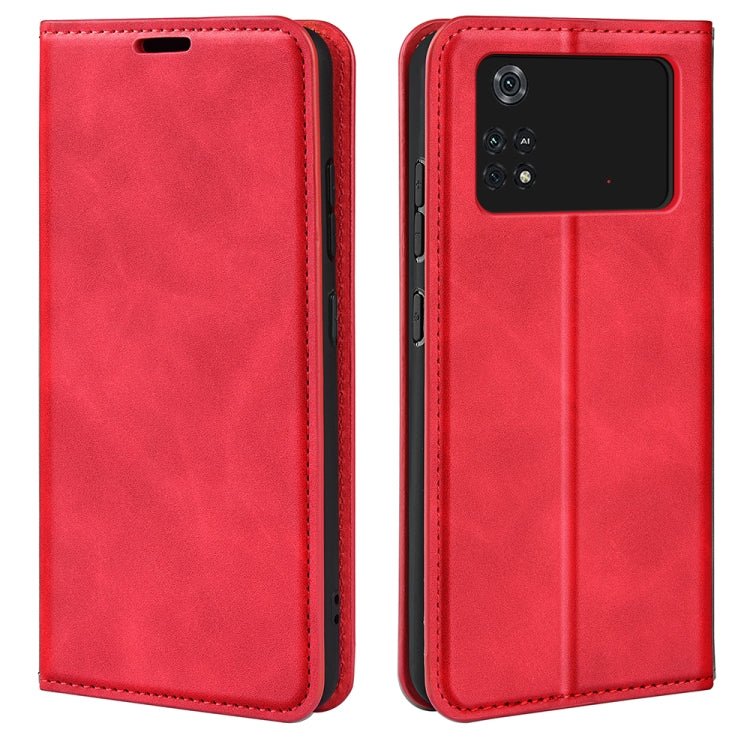 For Xiaomi Poco M4 Pro 4G Retro-skin Magnetic Suction Leather Phone Case
