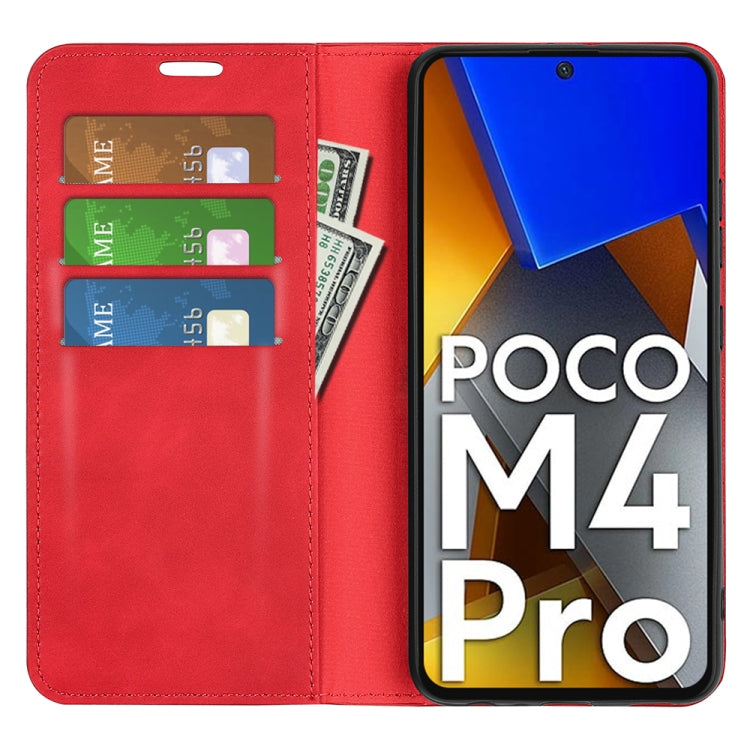 For Xiaomi Poco M4 Pro 4G Retro-skin Magnetic Suction Leather Phone Case