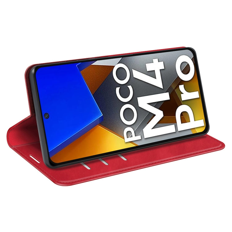 For Xiaomi Poco M4 Pro 4G Retro-skin Magnetic Suction Leather Phone Case