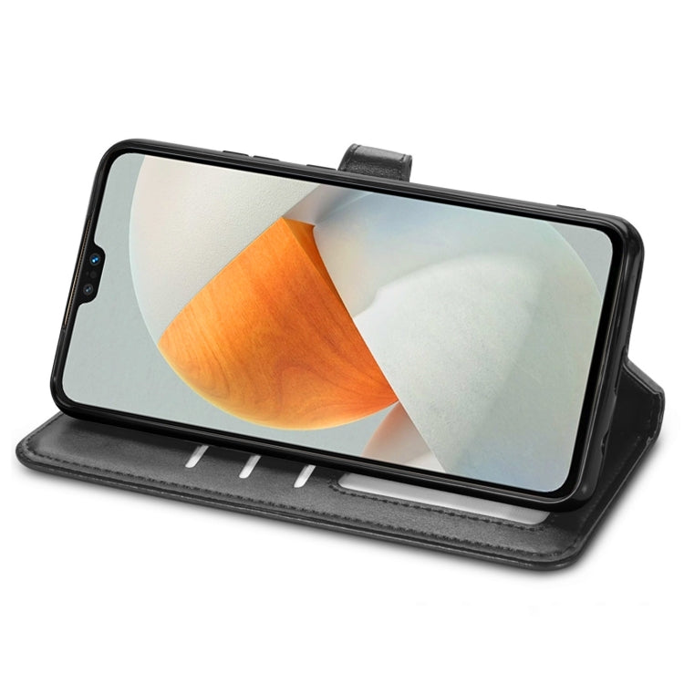 For vivo S12 Solid Color Leather Buckle Phone Case