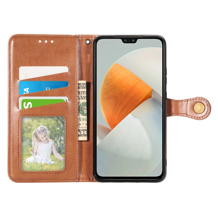 For vivo S12 Solid Color Leather Buckle Phone Case