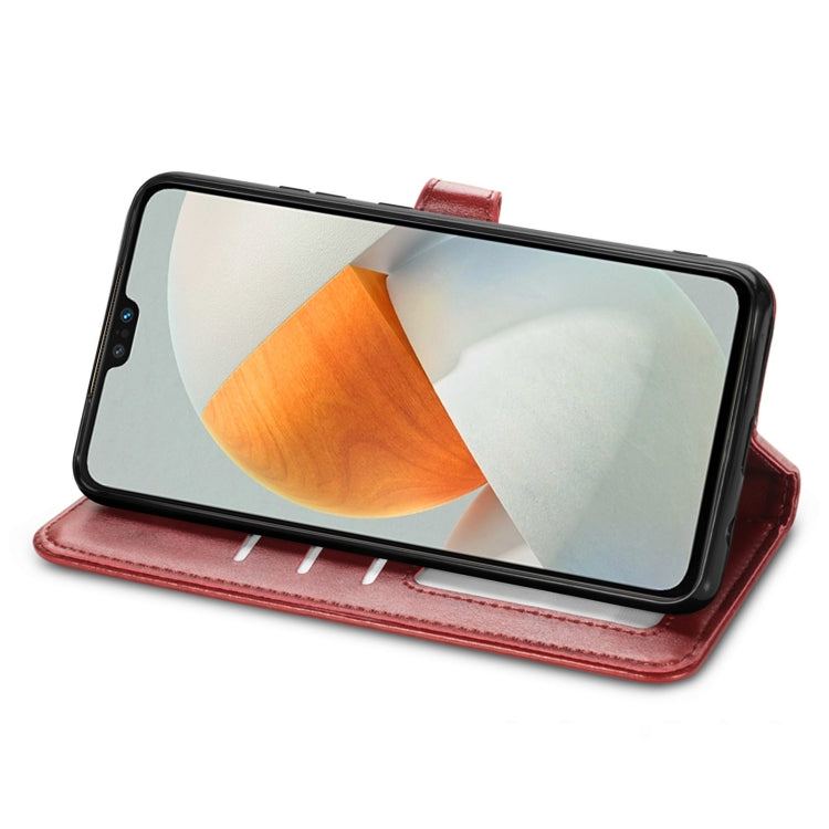 For vivo S12 Solid Color Leather Buckle Phone Case