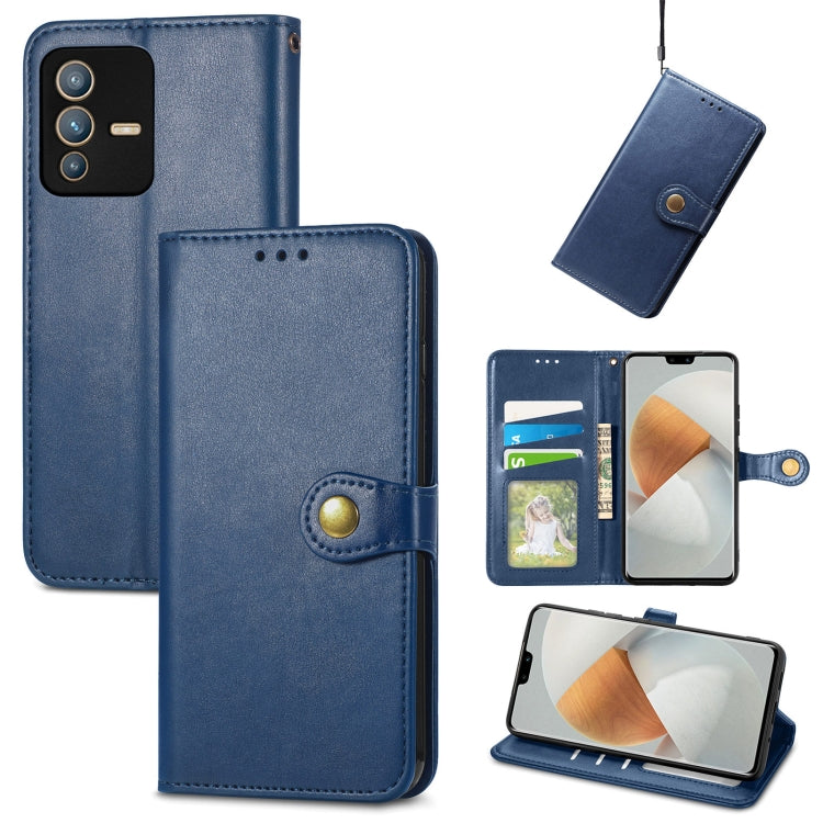 For vivo S12 Pro Solid Color Leather Buckle Phone Case