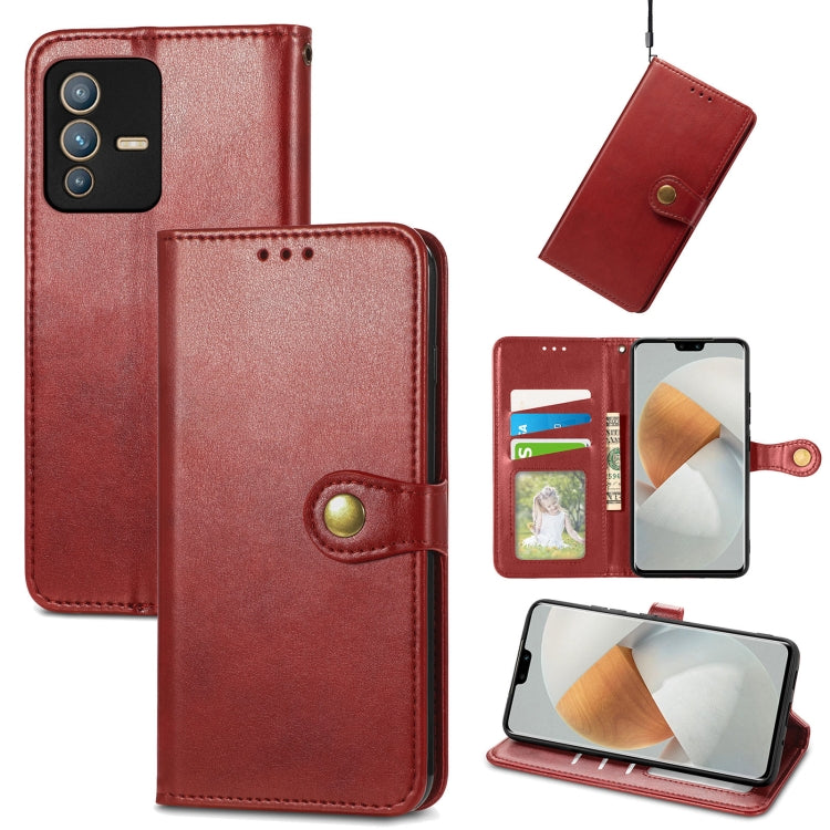 For vivo S12 Pro Solid Color Leather Buckle Phone Case