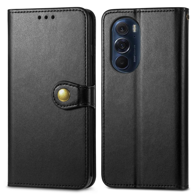 For Motorola Edge X30 Solid Color Leather Buckle Phone Case