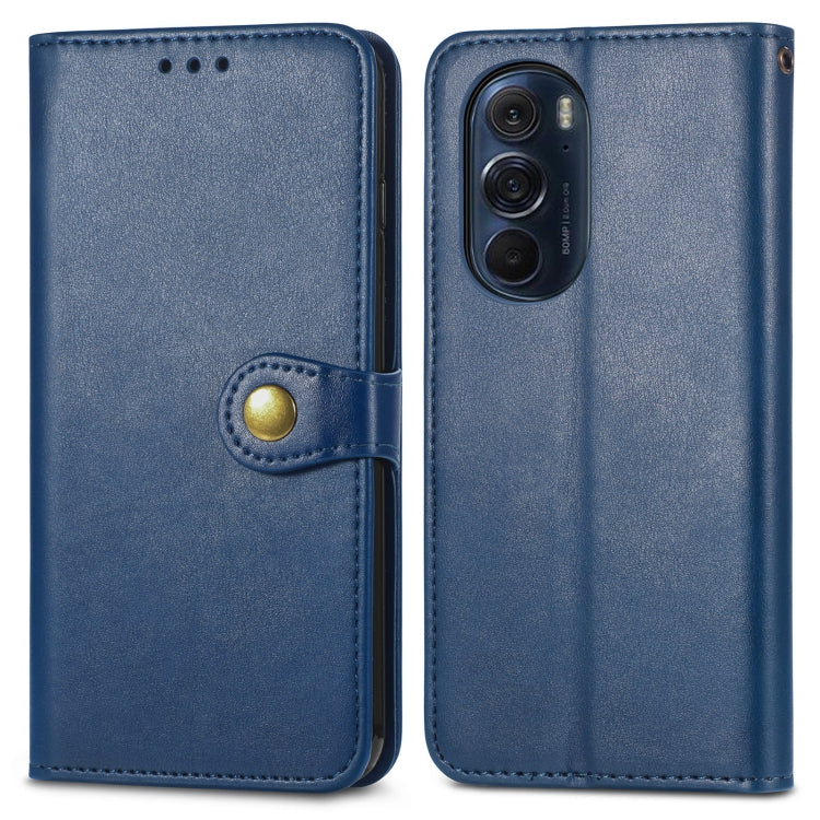 For Motorola Edge X30 Solid Color Leather Buckle Phone Case