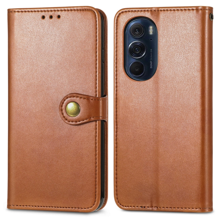 For Motorola Edge X30 Solid Color Leather Buckle Phone Case