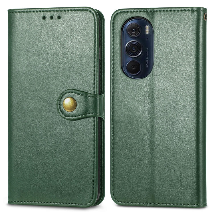 For Motorola Edge X30 Solid Color Leather Buckle Phone Case