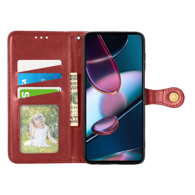 For Motorola Edge X30 Solid Color Leather Buckle Phone Case