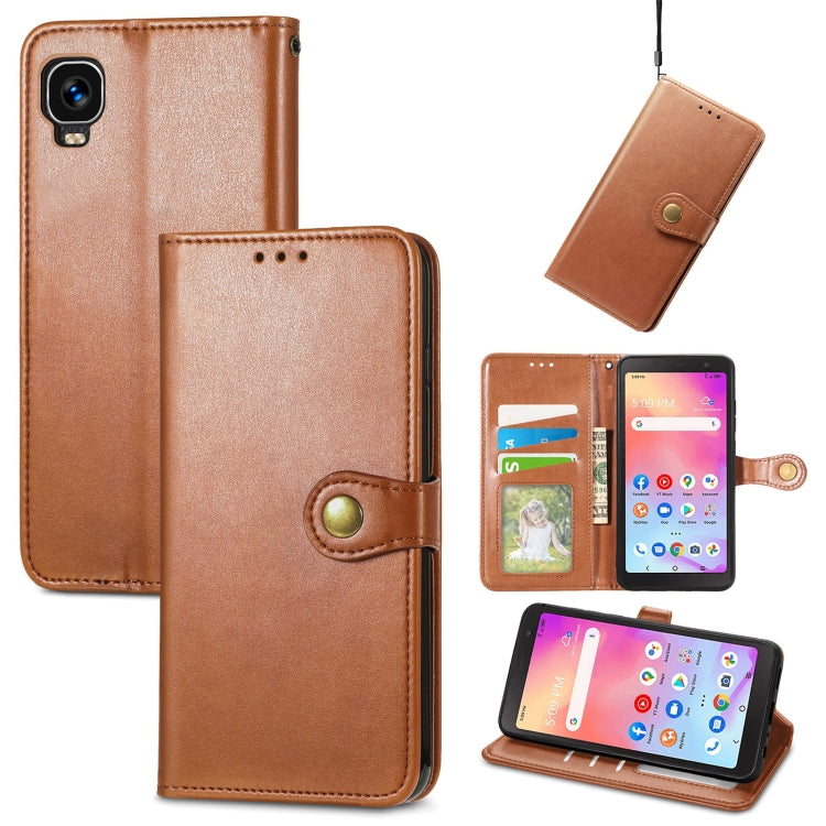 For TCL A509DL / A3 Solid Color Leather Buckle Phone Case