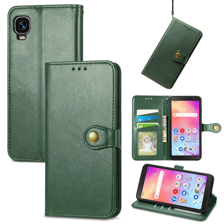 For TCL A509DL / A3 Solid Color Leather Buckle Phone Case