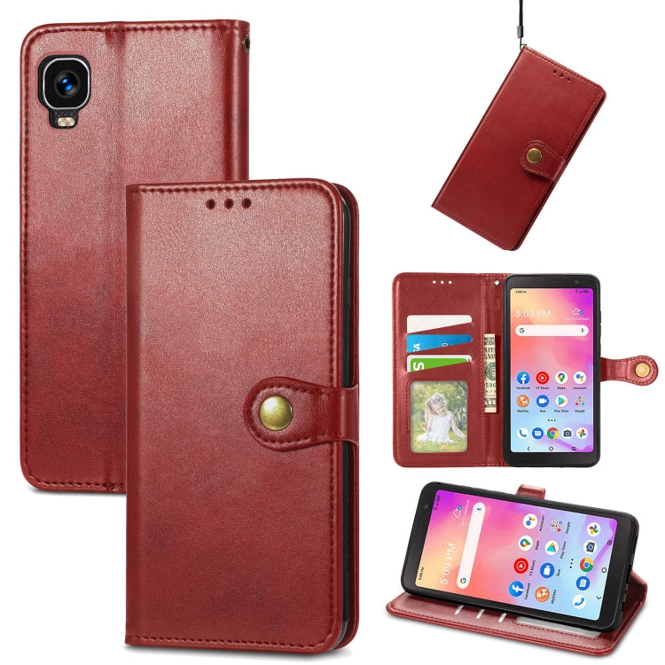 For TCL A509DL / A3 Solid Color Leather Buckle Phone Case
