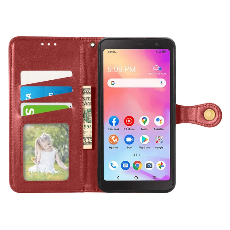 For TCL A509DL / A3 Solid Color Leather Buckle Phone Case