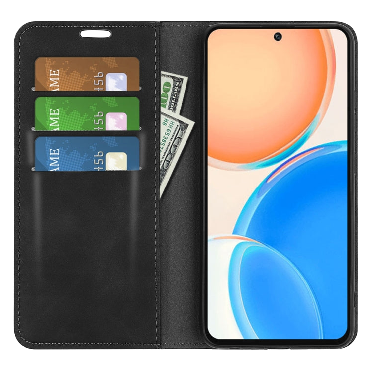 For Honor X8 Retro-skin Magnetic Suction Leather Phone Case