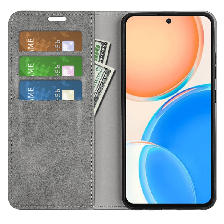 For Honor X8 Retro-skin Magnetic Suction Leather Phone Case