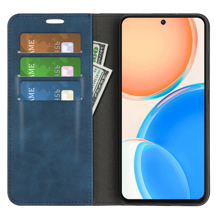 For Honor X8 Retro-skin Magnetic Suction Leather Phone Case