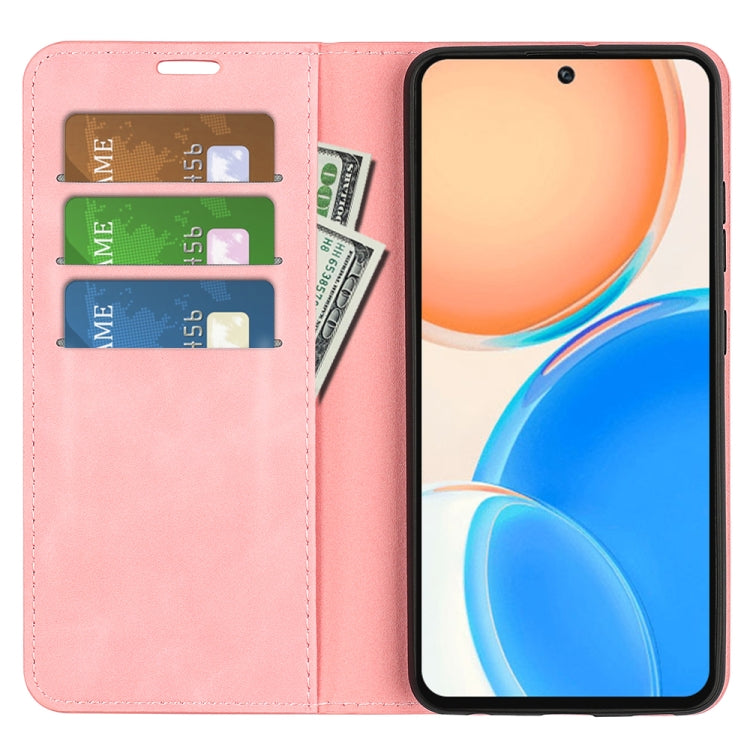 For Honor X8 Retro-skin Magnetic Suction Leather Phone Case