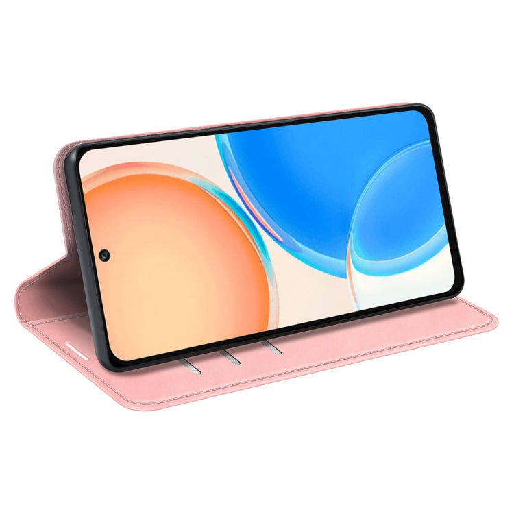 For Honor X8 Retro-skin Magnetic Suction Leather Phone Case