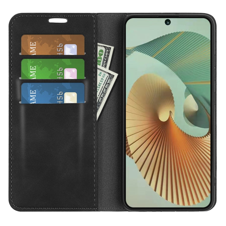 For ZTE Blade V40 Retro-skin Magnetic Suction Leather Phone Case