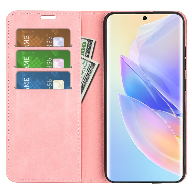 For Honor 60 SE 5G Retro-skin Magnetic Suction Leather Phone Case