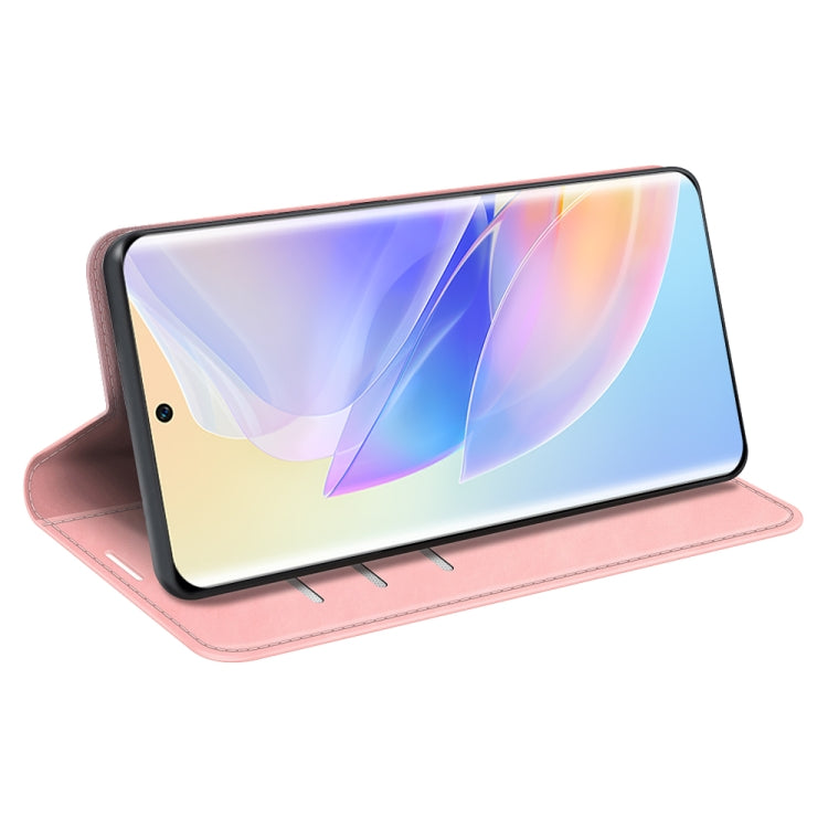 For Honor 60 SE 5G Retro-skin Magnetic Suction Leather Phone Case