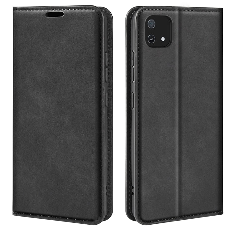 For OPPO A16E Retro-skin Magnetic Suction Leather Phone Case