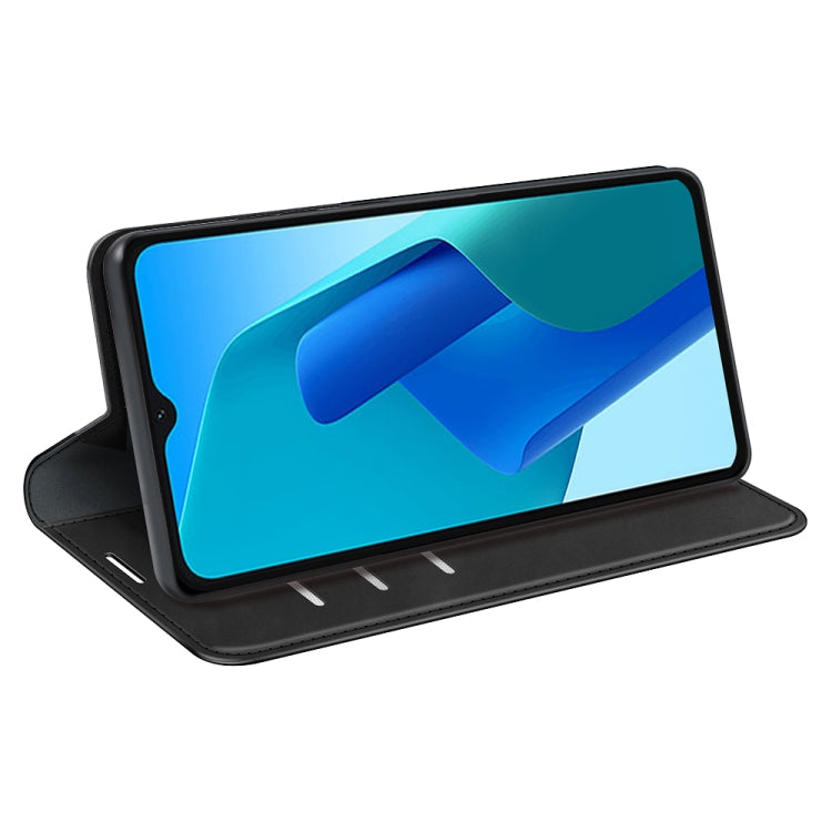 For OPPO A16E Retro-skin Magnetic Suction Leather Phone Case