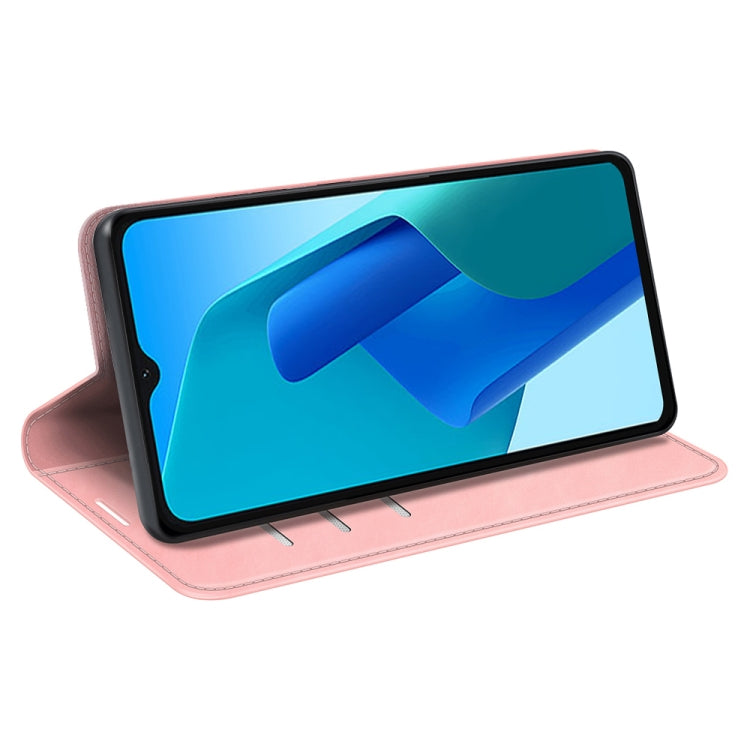 For OPPO A16E Retro-skin Magnetic Suction Leather Phone Case