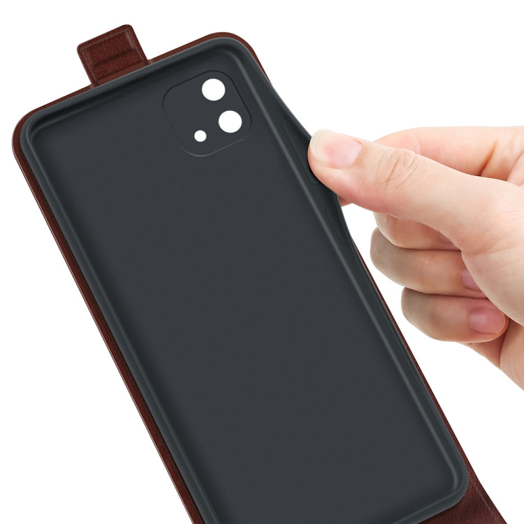 For OPPO A16E R64 Texture Vertical Flip Leather Phone Case