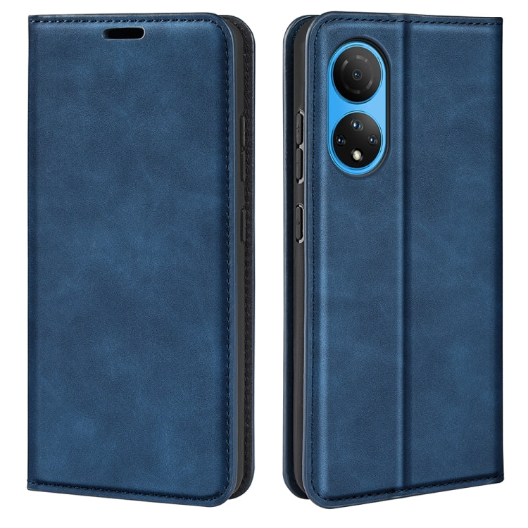 For Honor X7 Retro-skin Magnetic Suction Leather Phone Case