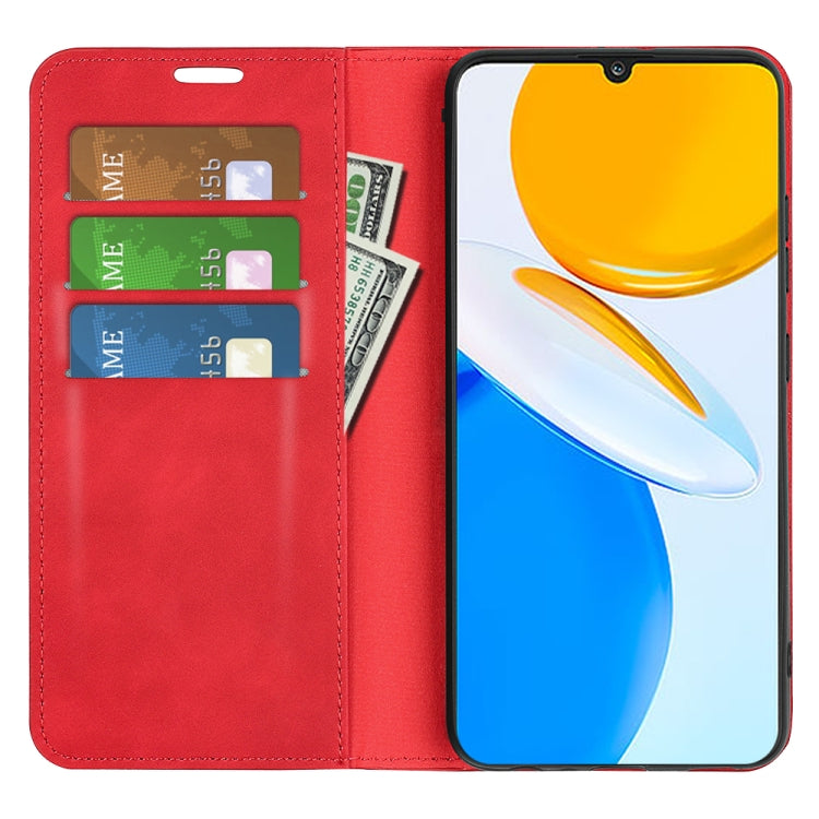 For Honor X7 Retro-skin Magnetic Suction Leather Phone Case