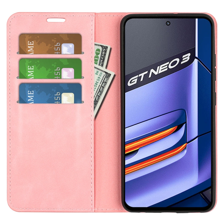 For OPPO Realme GT Neo 3 Retro-skin Magnetic Suction Leather Phone Case