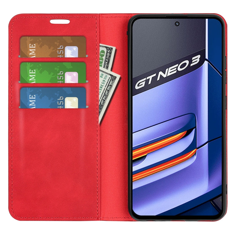 For OPPO Realme GT Neo 3 Retro-skin Magnetic Suction Leather Phone Case