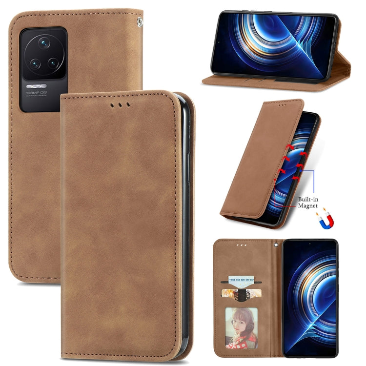 For Xiaomi Redmi K50 Pro Retro Skin Feel Magnetic Flip Leather Phone Case