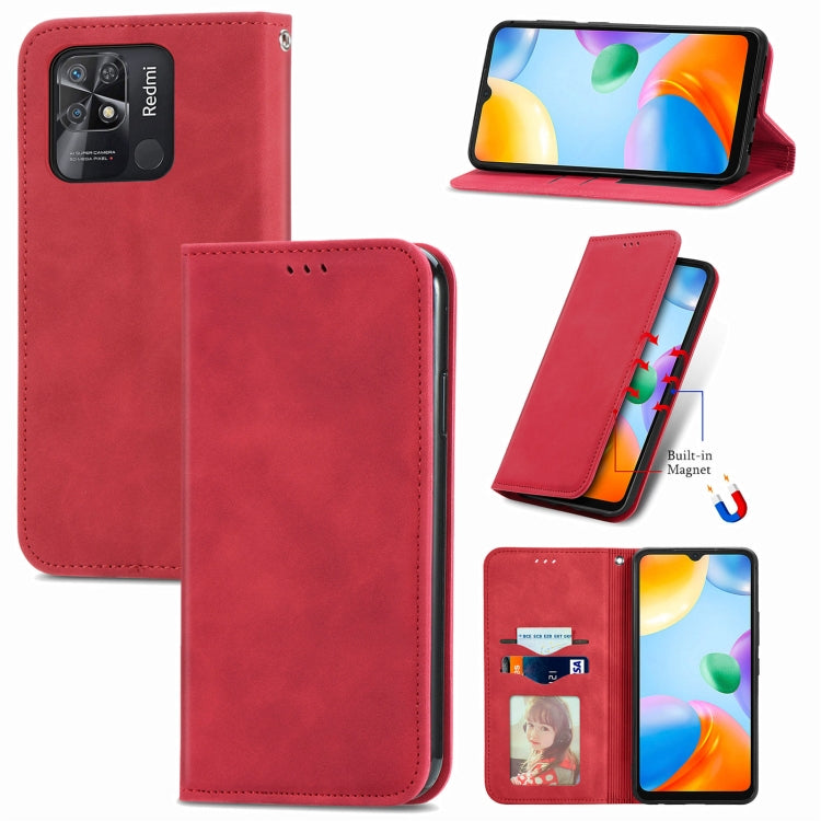 For Xiaomi Redmi 10C Retro Skin Feel Magnetic Flip Leather Phone Case