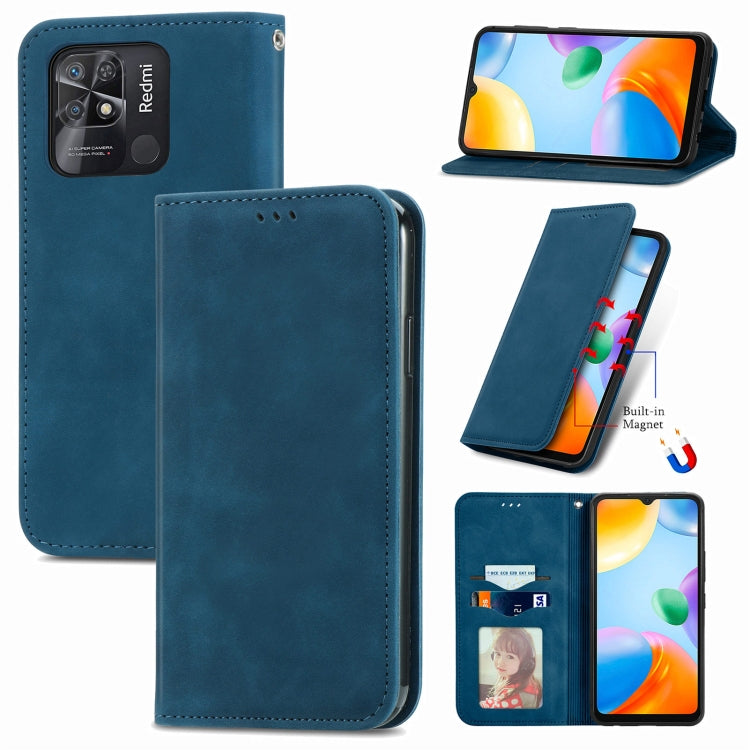 For Xiaomi Redmi 10C Retro Skin Feel Magnetic Flip Leather Phone Case