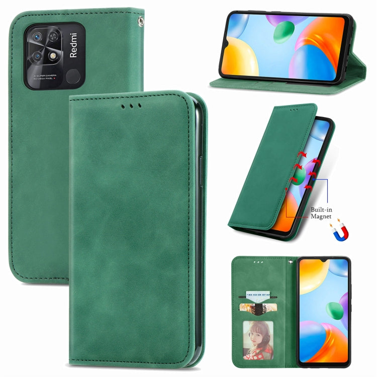 For Xiaomi Redmi 10C Retro Skin Feel Magnetic Flip Leather Phone Case