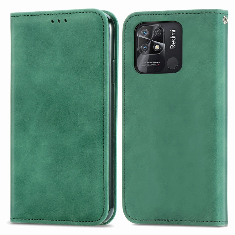For Xiaomi Redmi 10C Retro Skin Feel Magnetic Flip Leather Phone Case