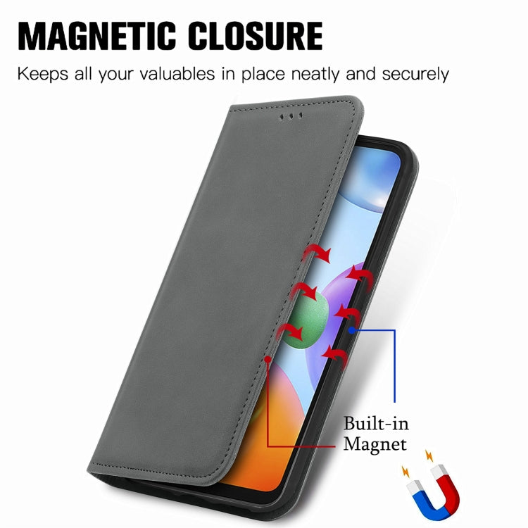 For Xiaomi Redmi 10C Retro Skin Feel Magnetic Flip Leather Phone Case