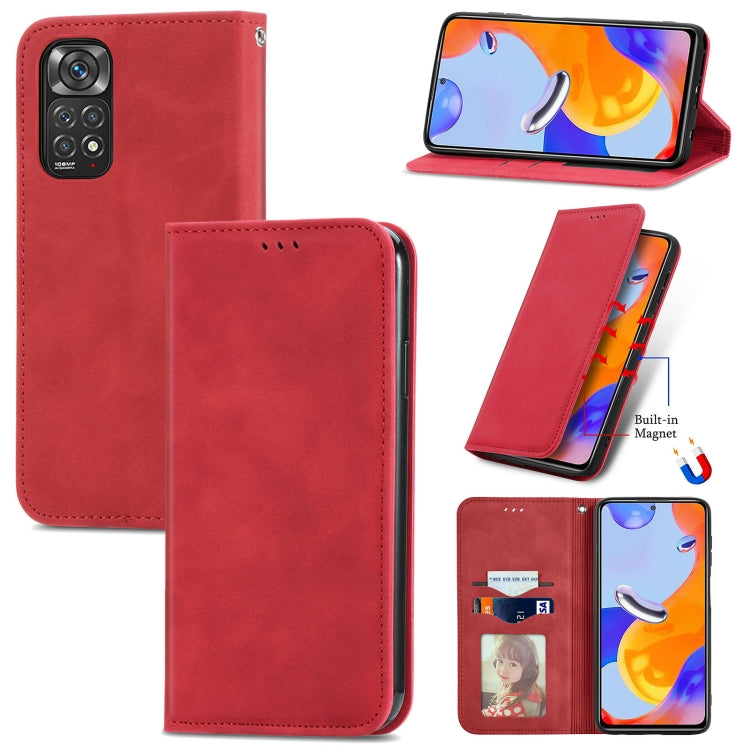 For Xiaomi Redmi Note 11 Pro Retro Skin Feel Magnetic Flip Leather Phone Case