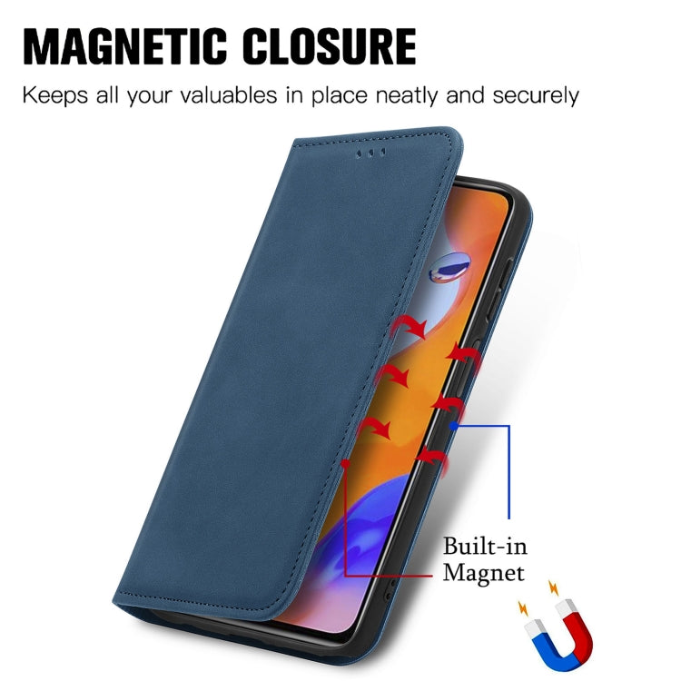 For Xiaomi Redmi Note 11 Pro Retro Skin Feel Magnetic Flip Leather Phone Case