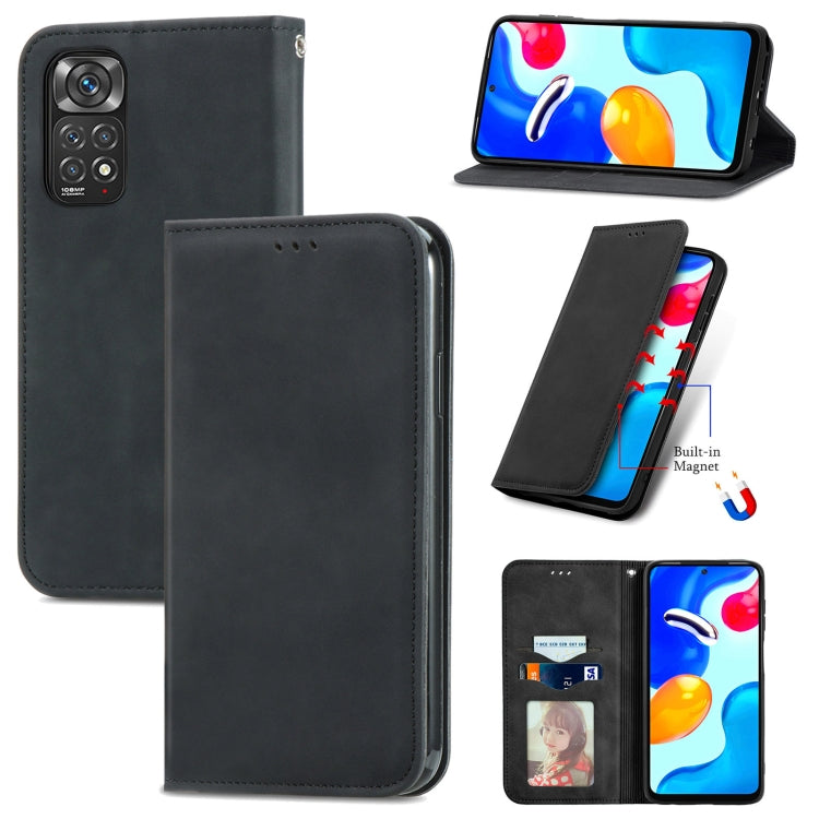For Xiaomi Redmi Note 11S Retro Skin Feel Magnetic Flip Leather Phone Case