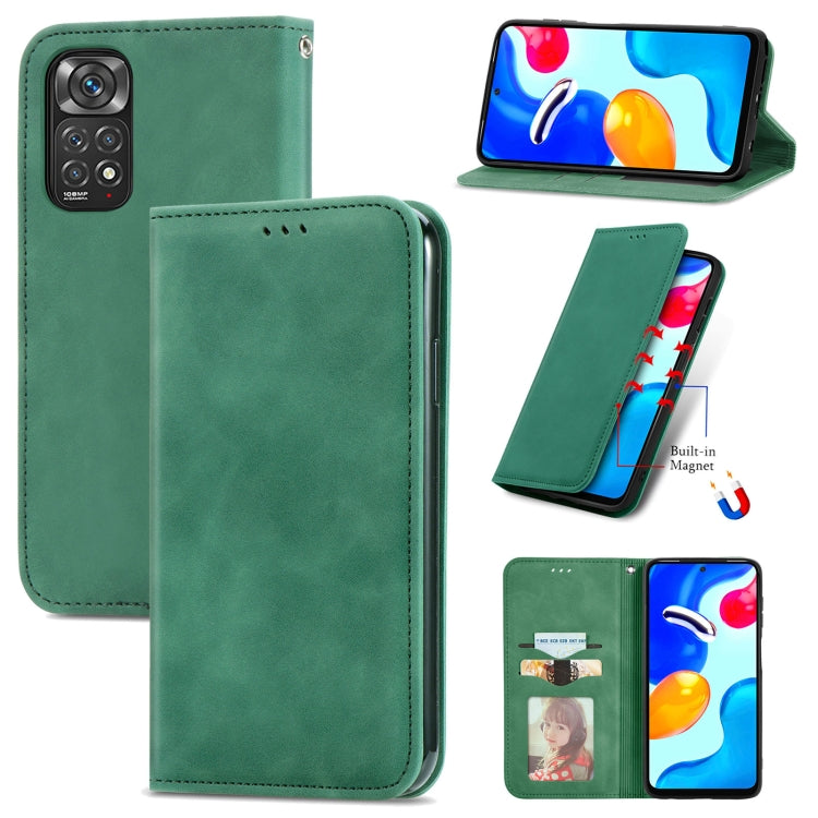 For Xiaomi Redmi Note 11S Retro Skin Feel Magnetic Flip Leather Phone Case