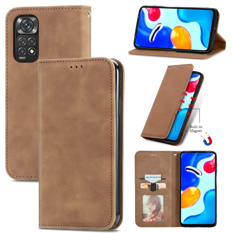 For Xiaomi Redmi Note 11S Retro Skin Feel Magnetic Flip Leather Phone Case