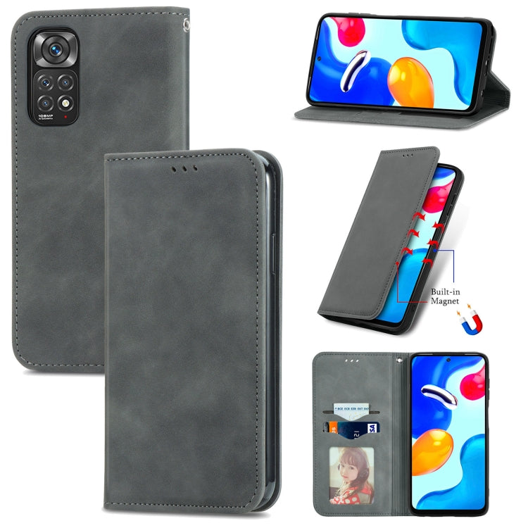 For Xiaomi Redmi Note 11S Retro Skin Feel Magnetic Flip Leather Phone Case