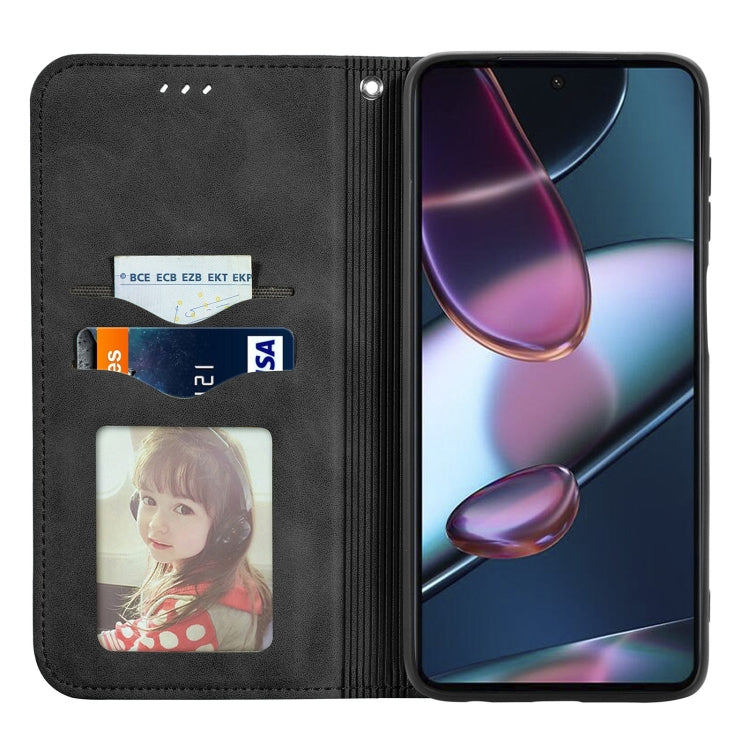 For Motorola Edge X30 Retro Skin Feel Magnetic Horizontal Flip Leather Phone Case
