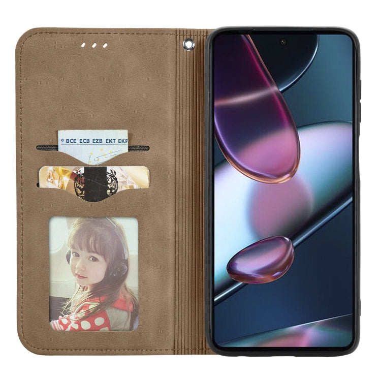 For Motorola Edge X30 Retro Skin Feel Magnetic Horizontal Flip Leather Phone Case