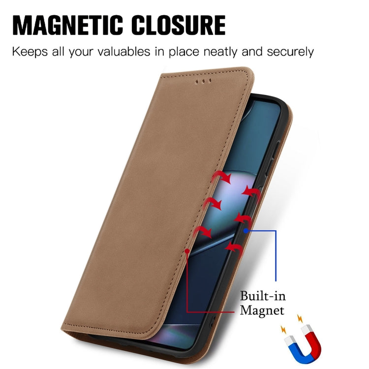 For Motorola Edge X30 Retro Skin Feel Magnetic Horizontal Flip Leather Phone Case
