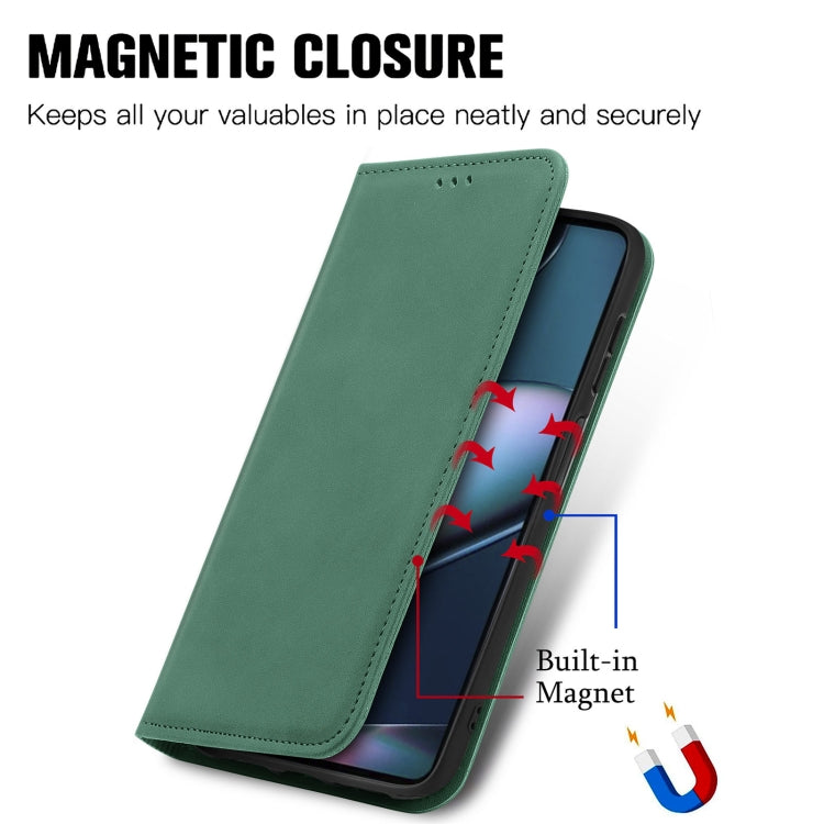 For Motorola Edge X30 Retro Skin Feel Magnetic Horizontal Flip Leather Phone Case